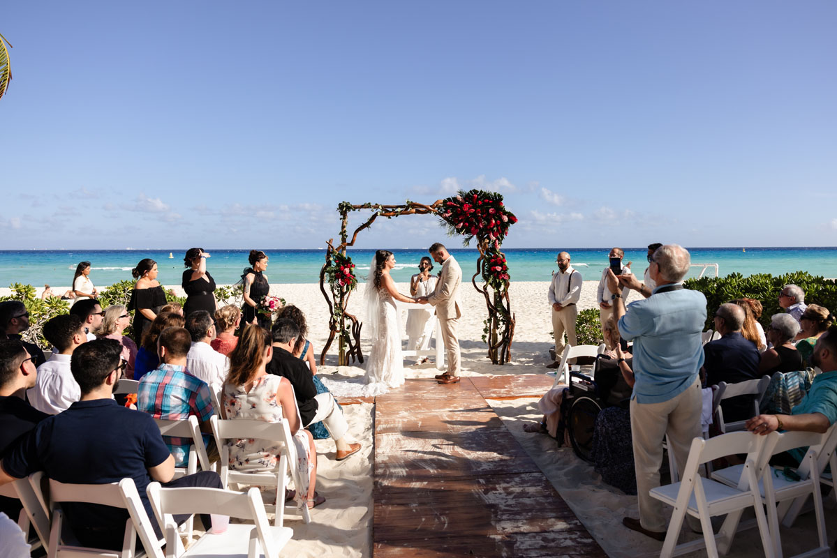 Beach wedding ceremony