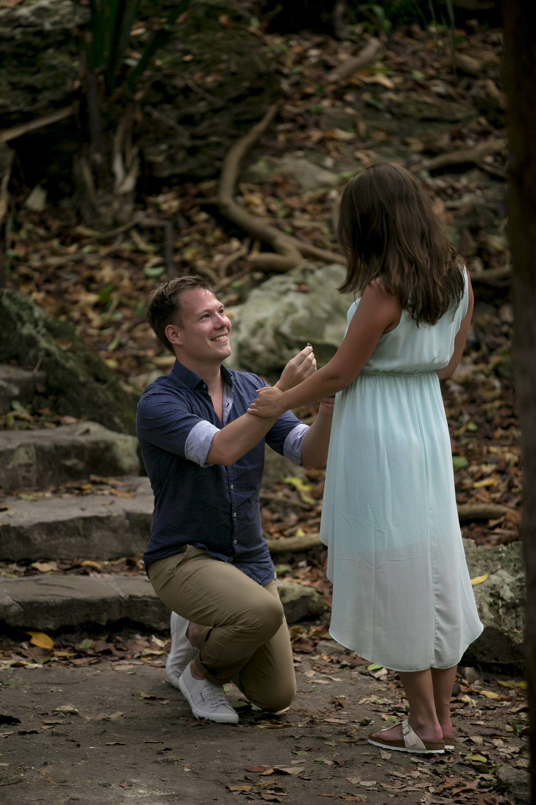 Playa del Carmen surprise proposal in old ruins