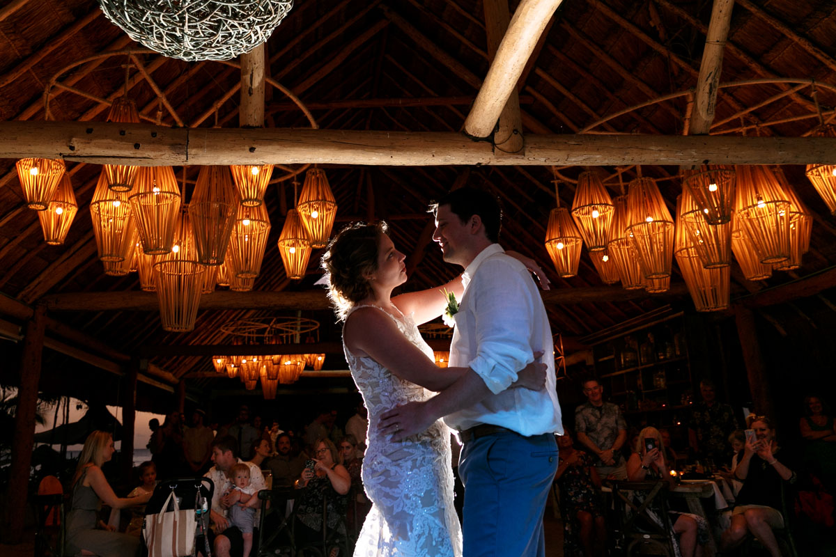 Bride and Groom's first dance at their Blue Venado reception