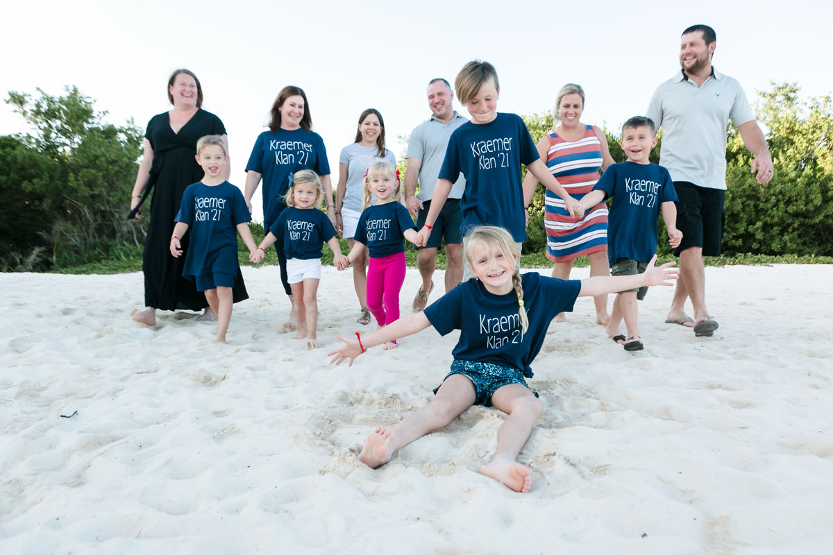 Kramer Klan strolls on the beach together