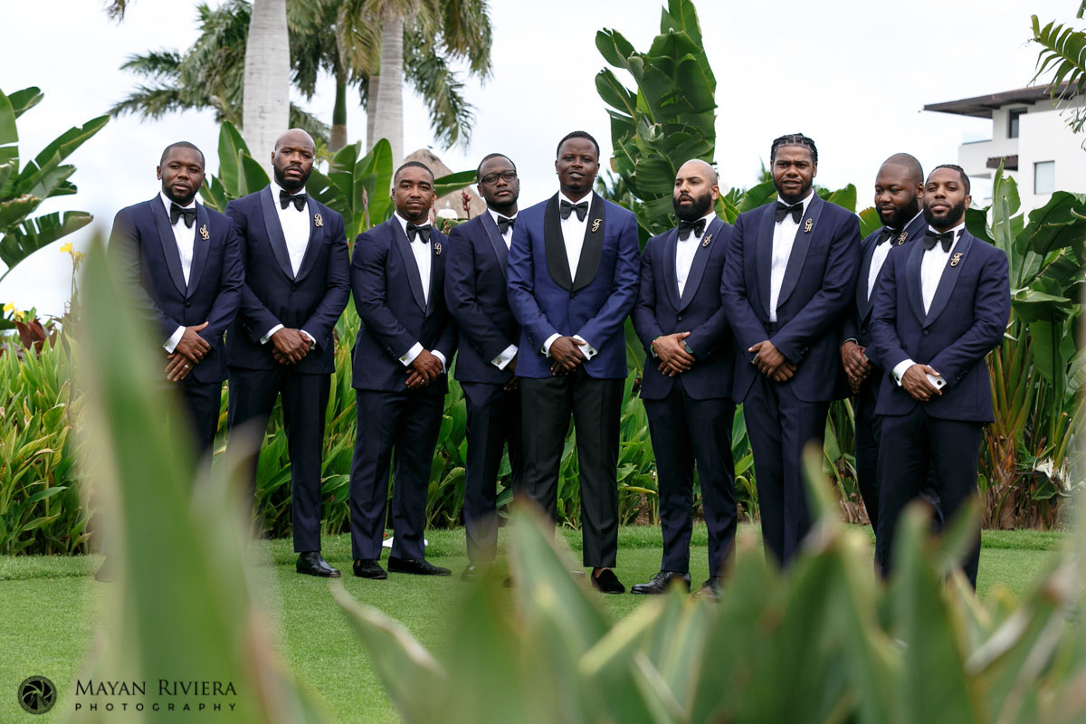 PlayaMujeresGroomTerrencePosingWithGroomsmen