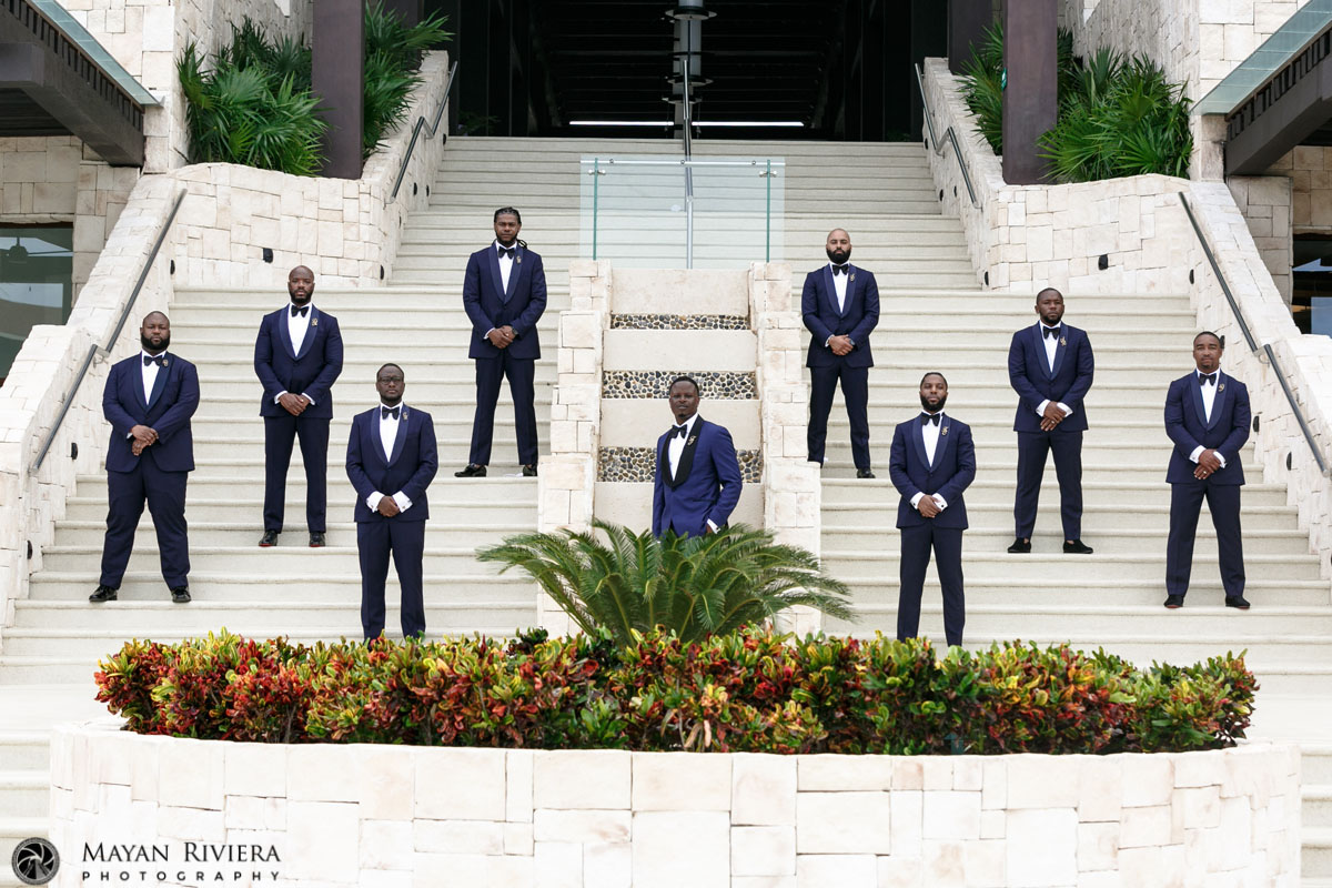 PlayaMujeresGroomTerrencePosingWithGroomsmen