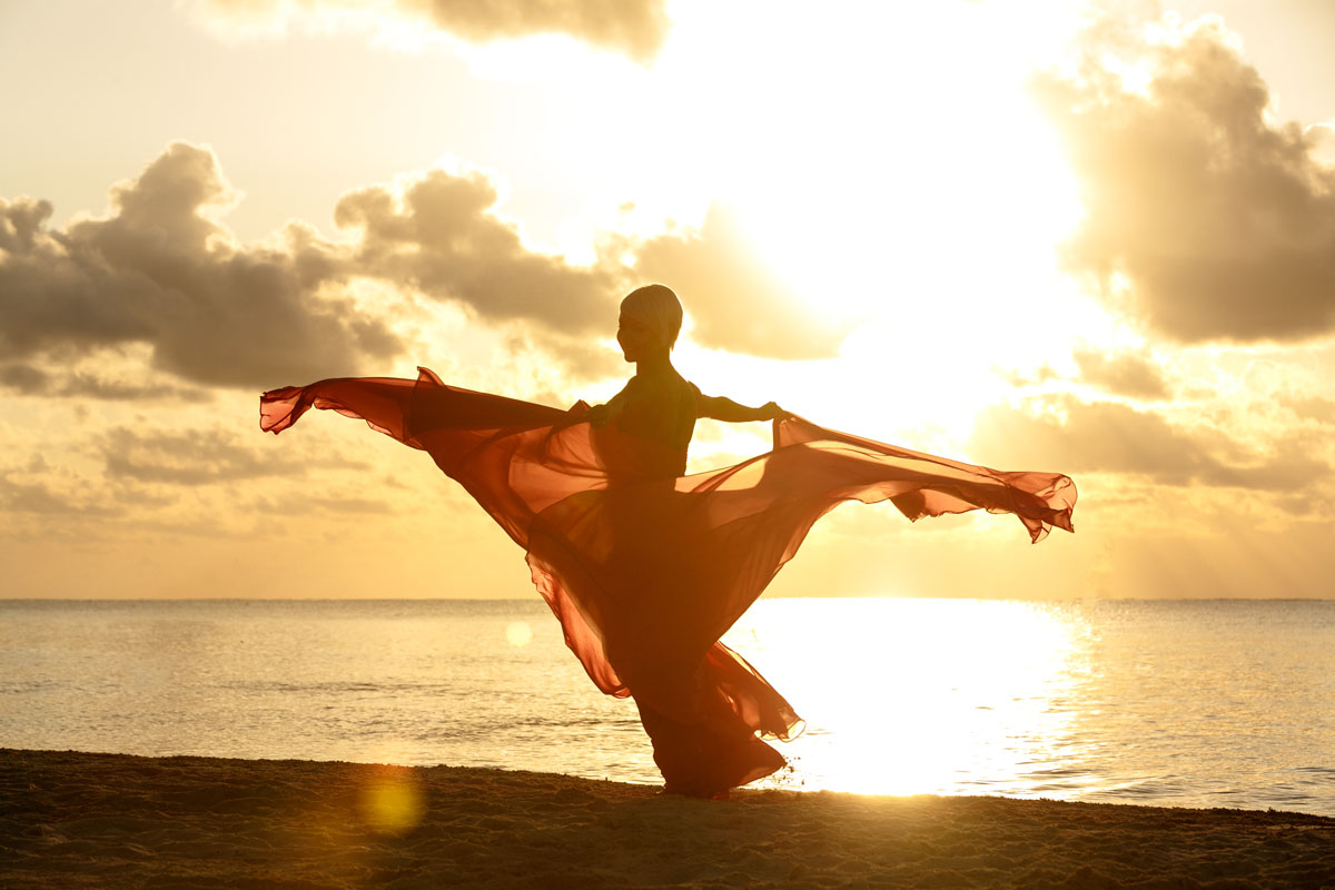 GitaSwirlsSkirtAtSunrise