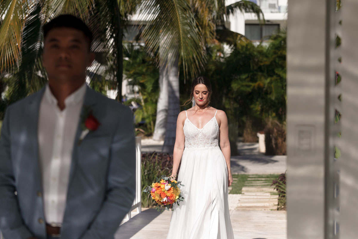 BrideApproachesGroomAtFirstLook