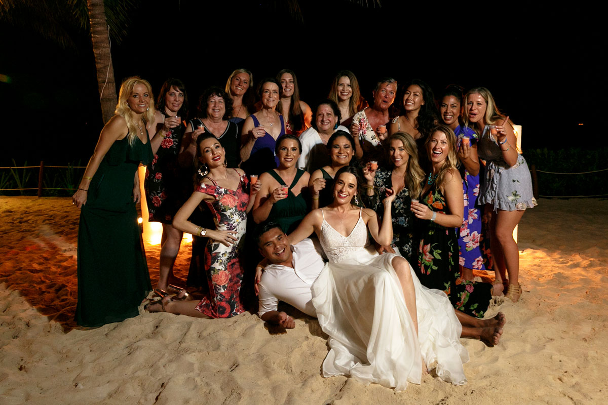 WeddingLadiesCheerNewlyweds