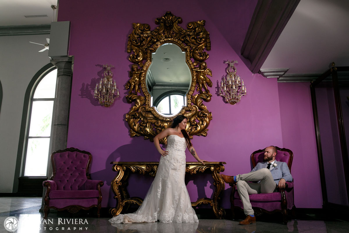 NewlwedsPoseInLounge
