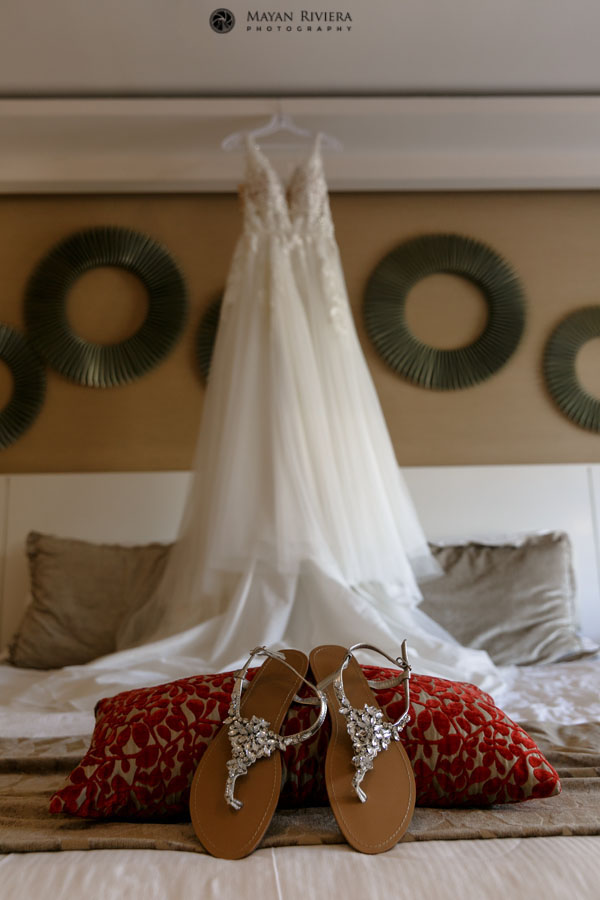 BeautifulBridalGownAndSandals