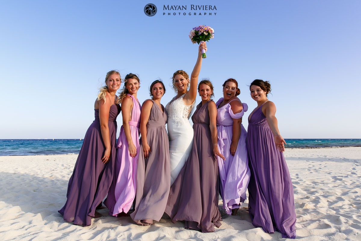 CheeringBrideWithBridalParty