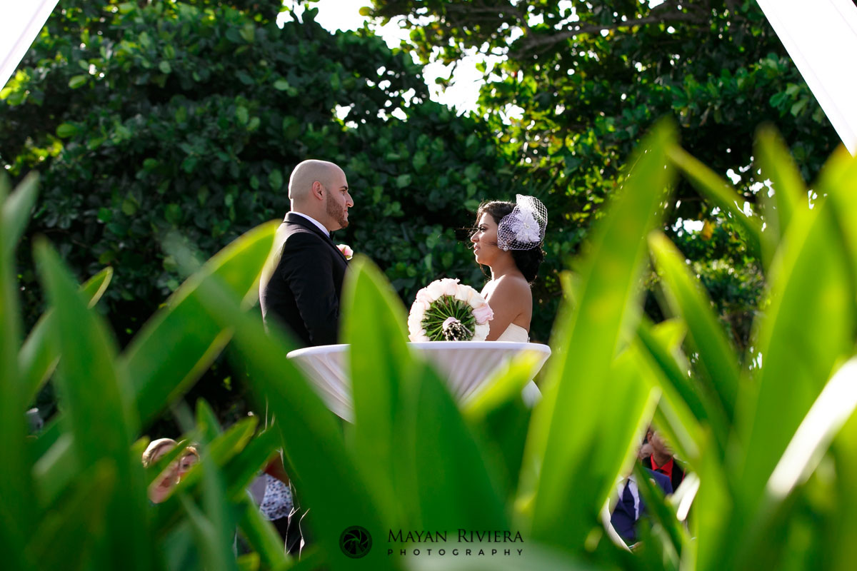 BrideAndGroomLookingAtEachOther