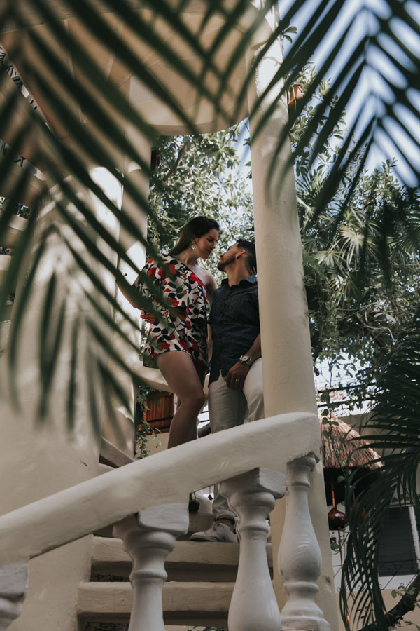 CouplePoseOnSpiralStaircase
