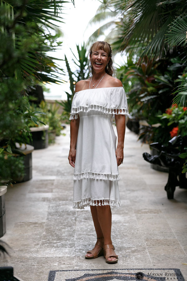 LaughingMomPosesOnPathway