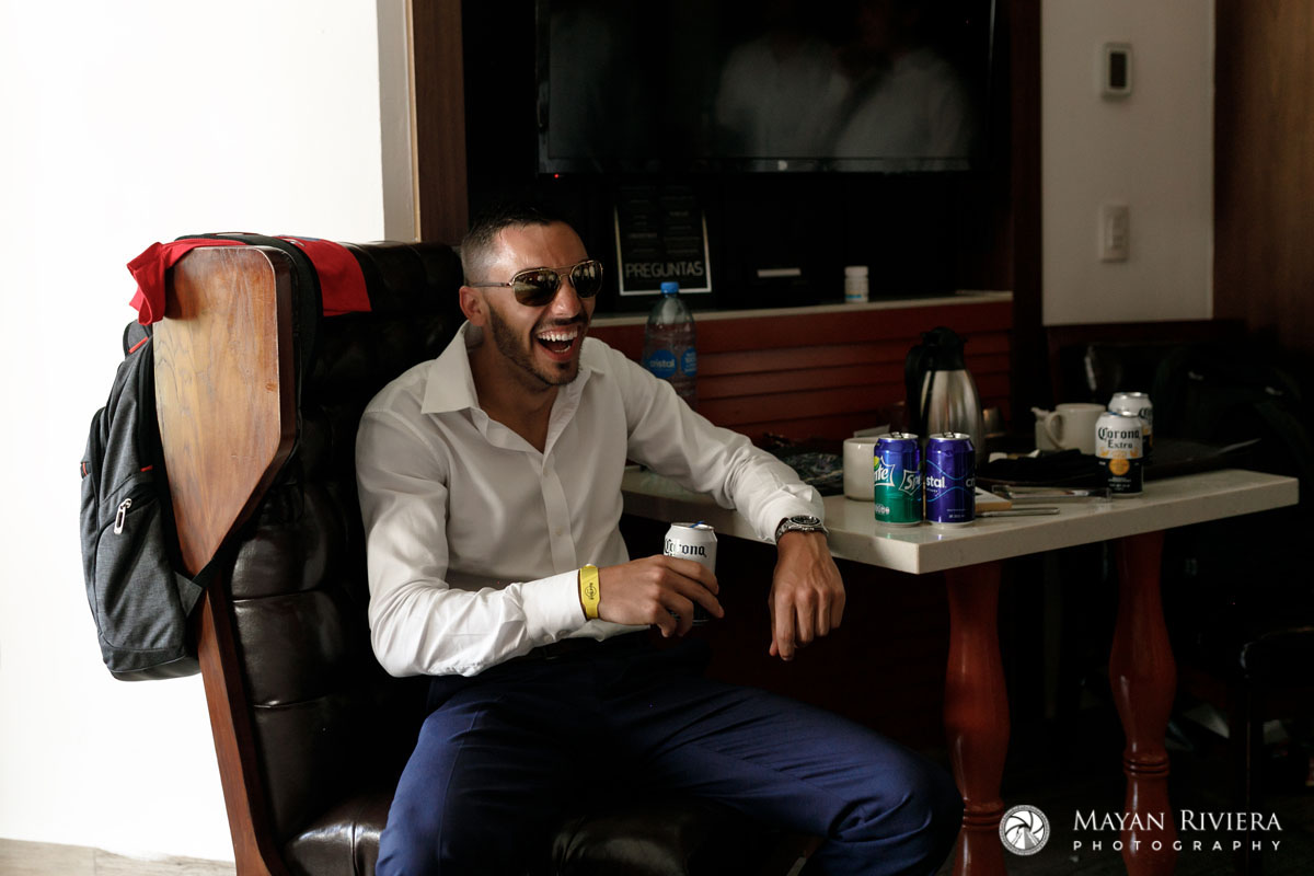 LaughingGuyGettingReady