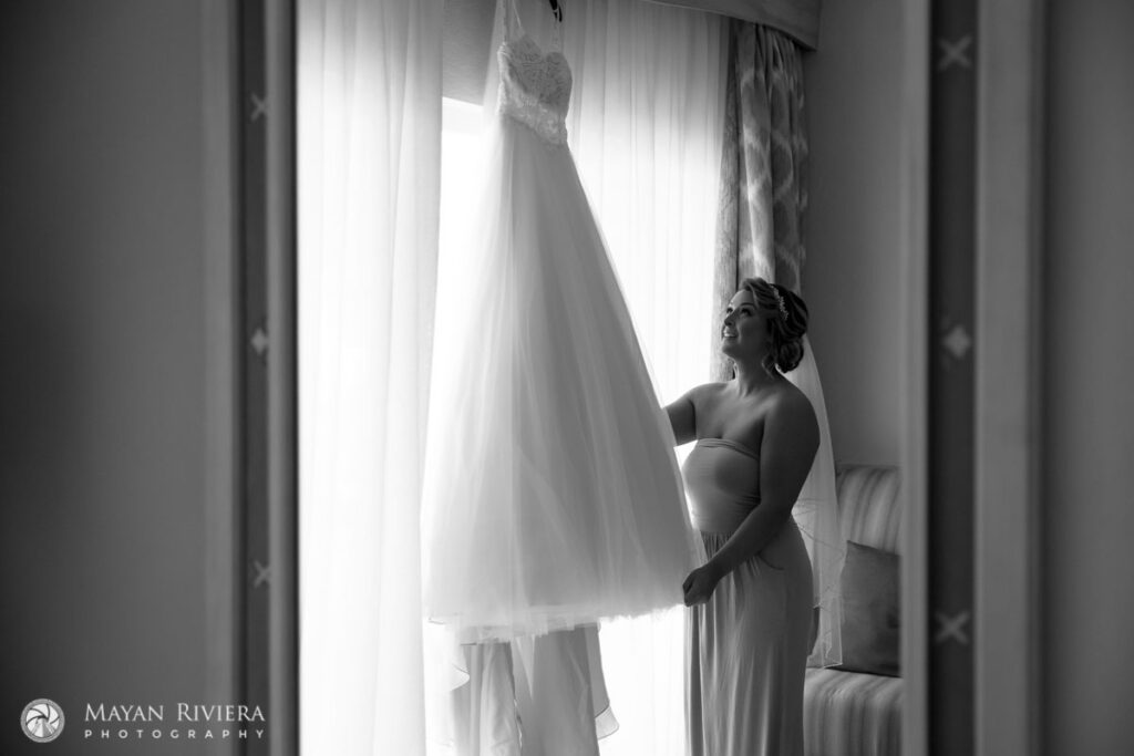 BrideAdmiringHerGown