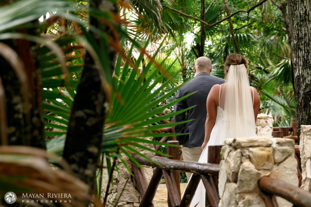 BrideApproachesGroomForFirstLook