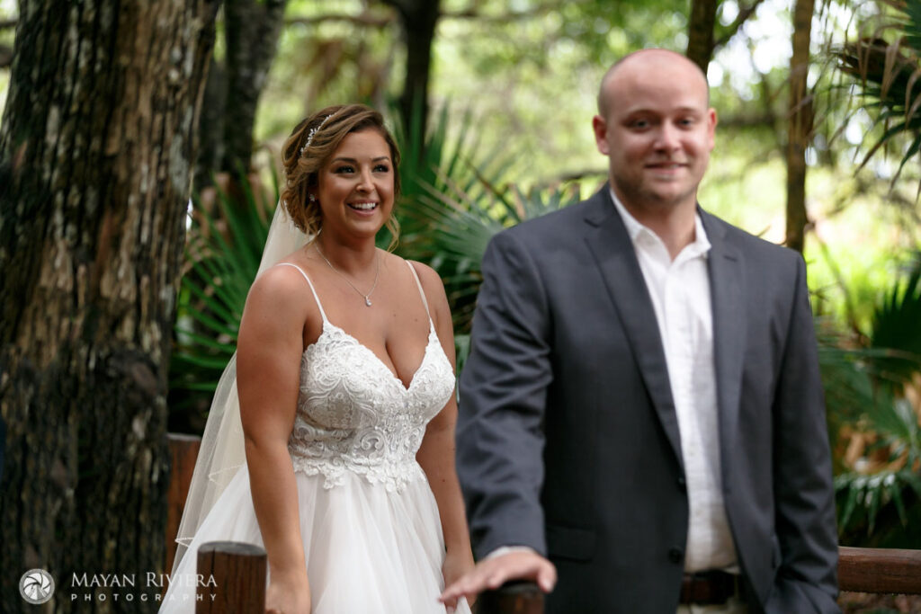 BrideApproachesGroomForFirstLook