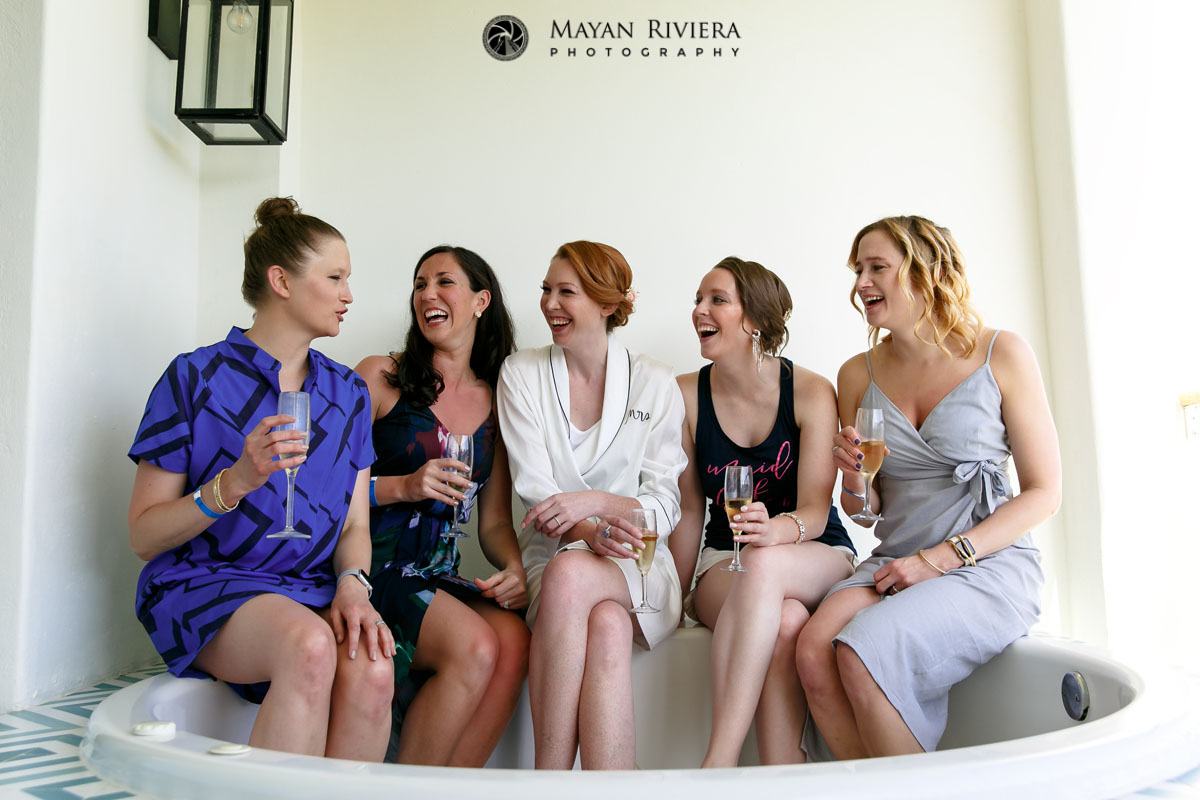SharingChampagneWithWeddingEntourage