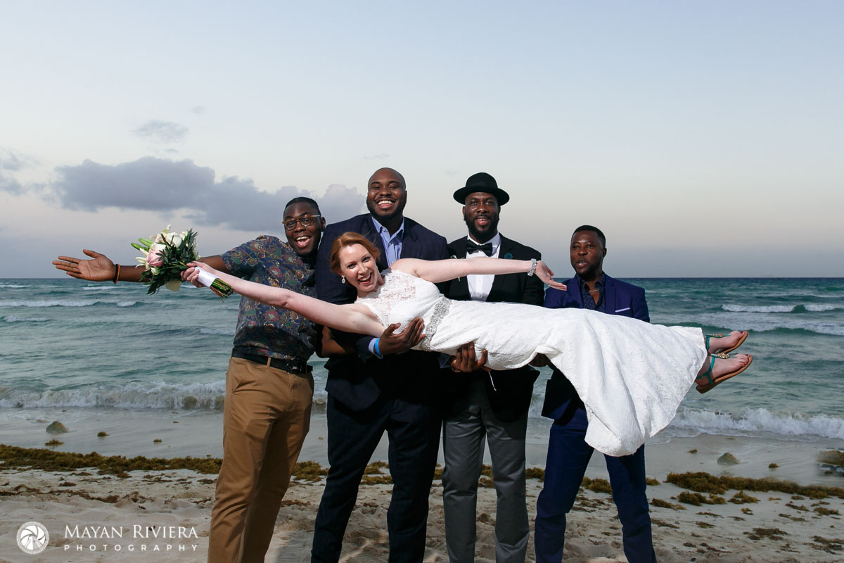 GuysHoldingRecliningBride