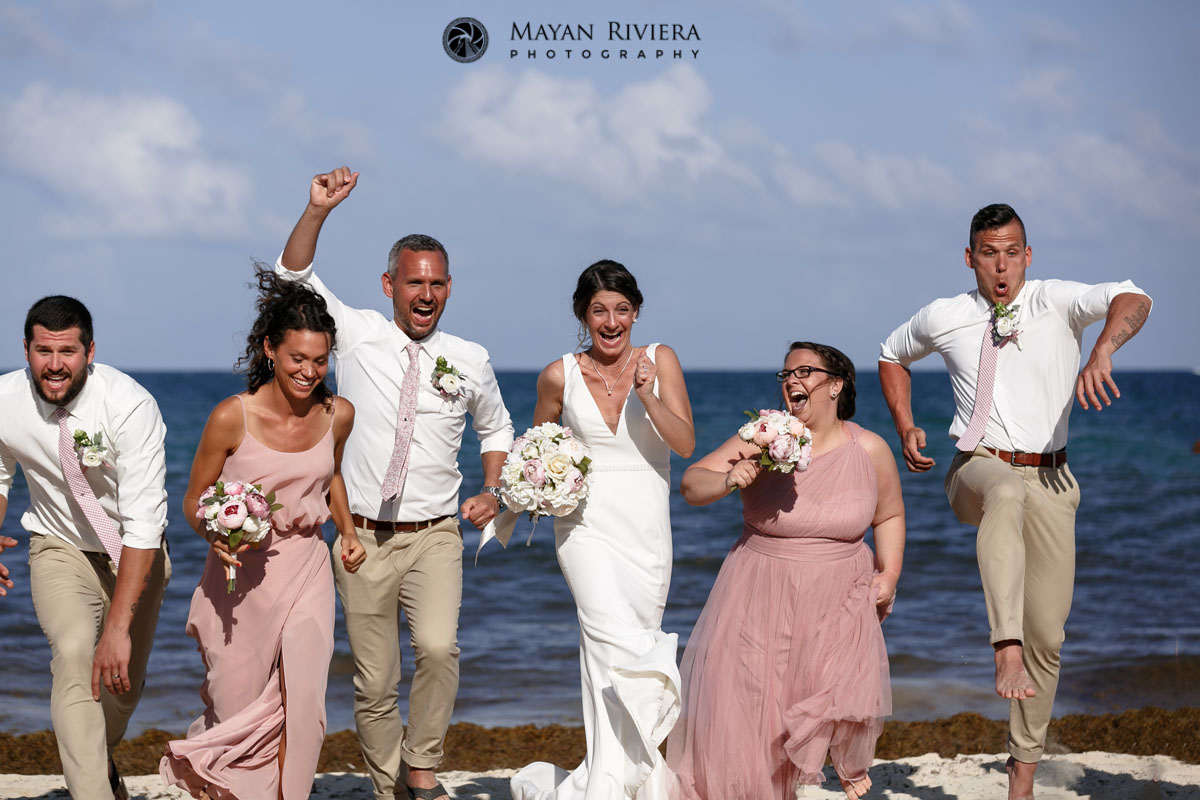 WeddingPartyRunOnBeach