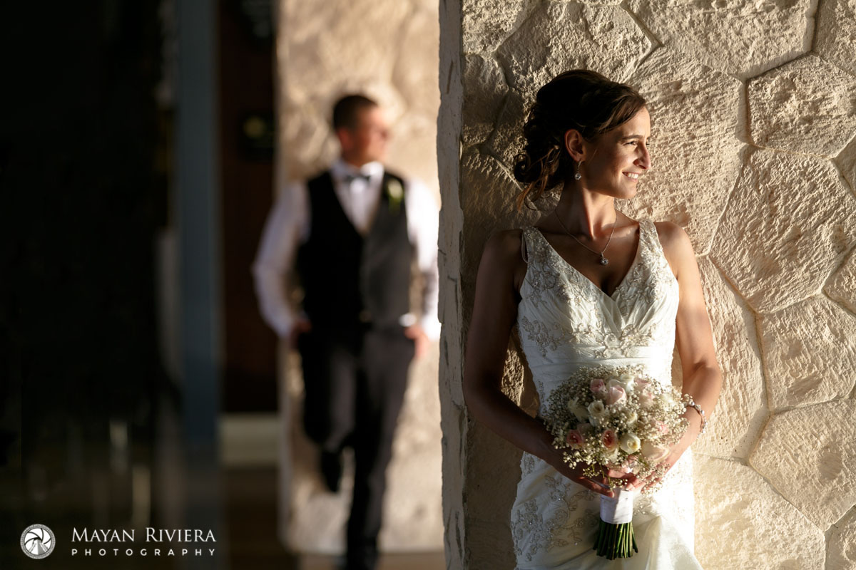 NewlywedsLookIntoDistanceByPillar