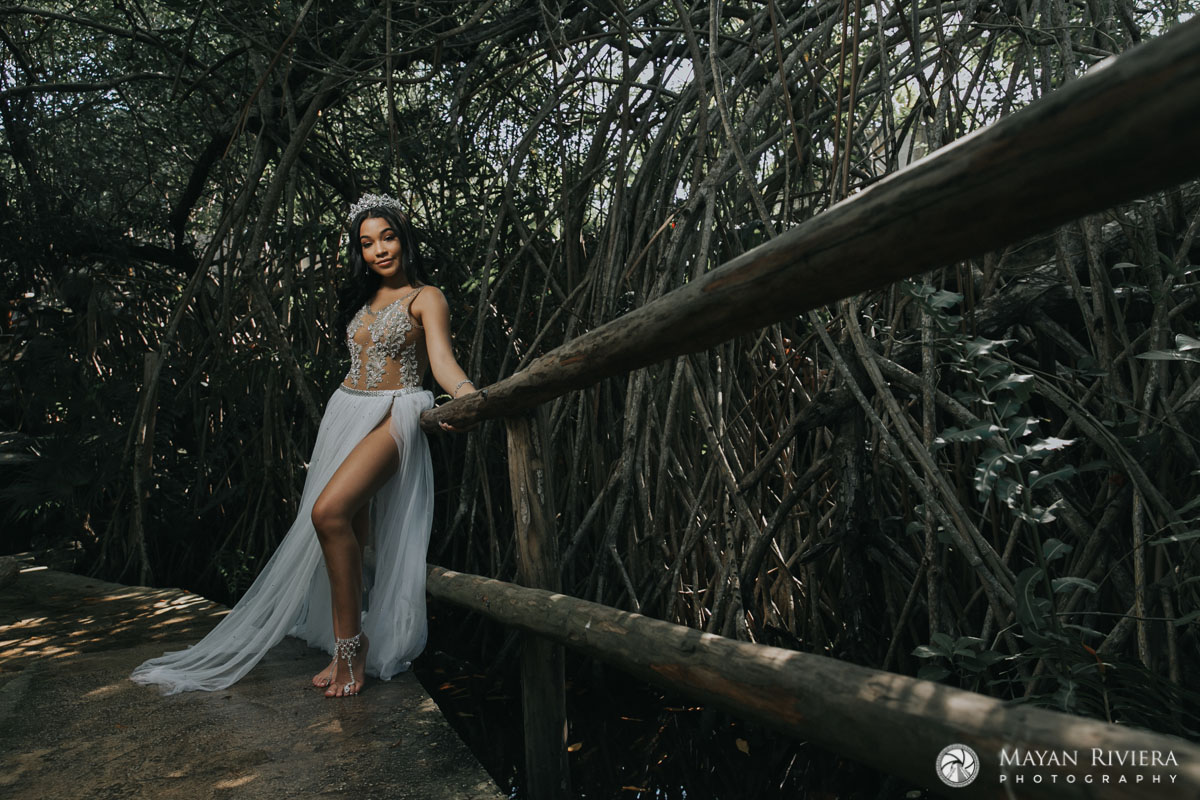 MelaniePosesOnCenoteBridge