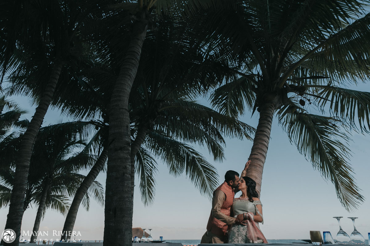 HinduWeddingCoupleKissingOnBeach