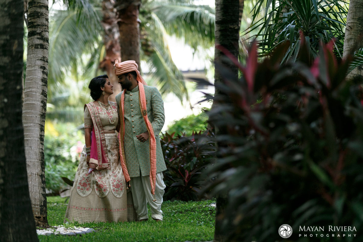 HinduNewlywedsPoseInJungle