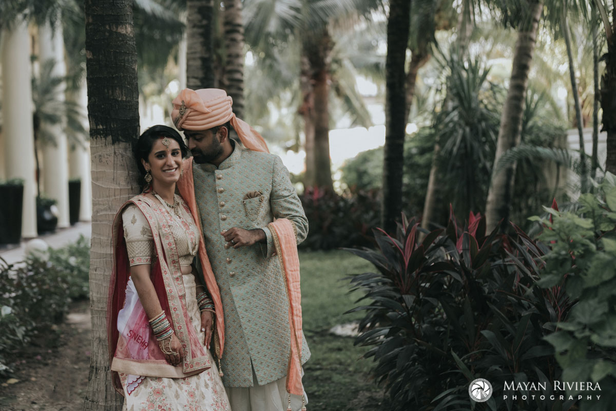 HinduNewlywedsPoseInJungle