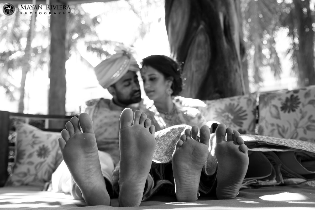 HinduNewlywedsPoseOnPalapaBed