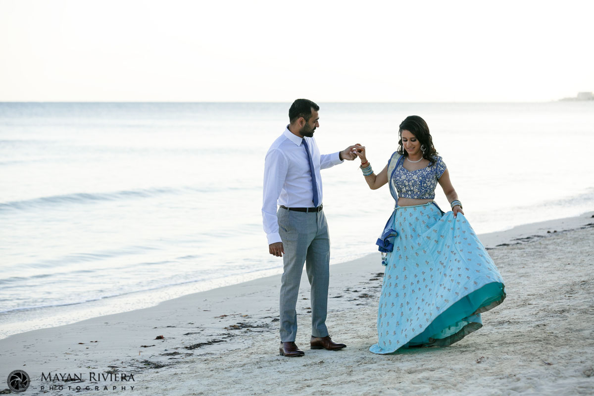 HinduNewlywedsDanceOnBeachWalk