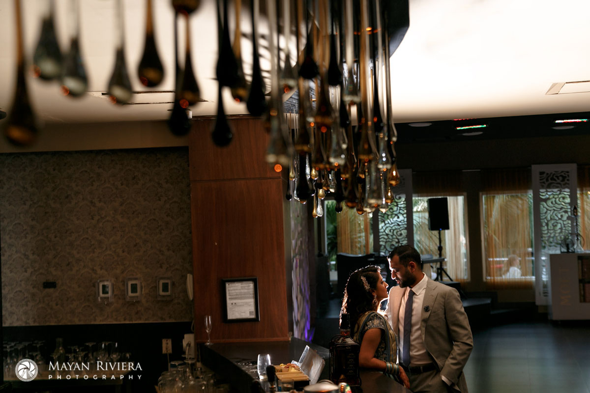 HinduNewlywedsPoseInLounge