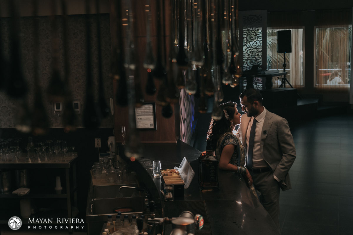 HinduNewlywedsPoseInLounge