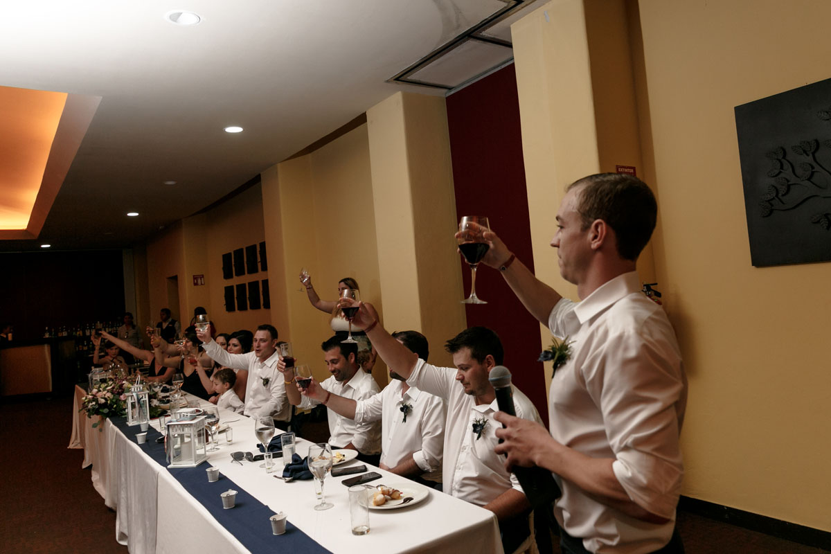 BarceloNewlywedsToastingAtHeadTable