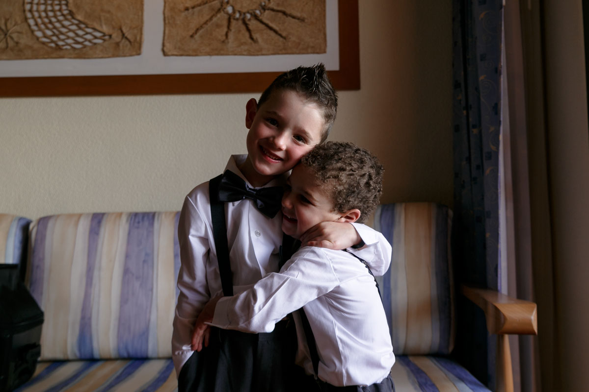 SmilingBarceloRingBearersEmbrace