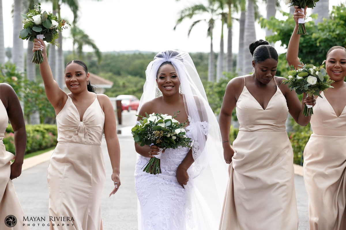 DPMBrideCheeringWithBridesmaids