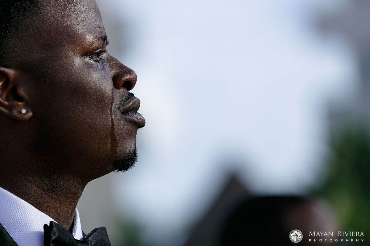 EmotionalGroomWatchesBrideApproach