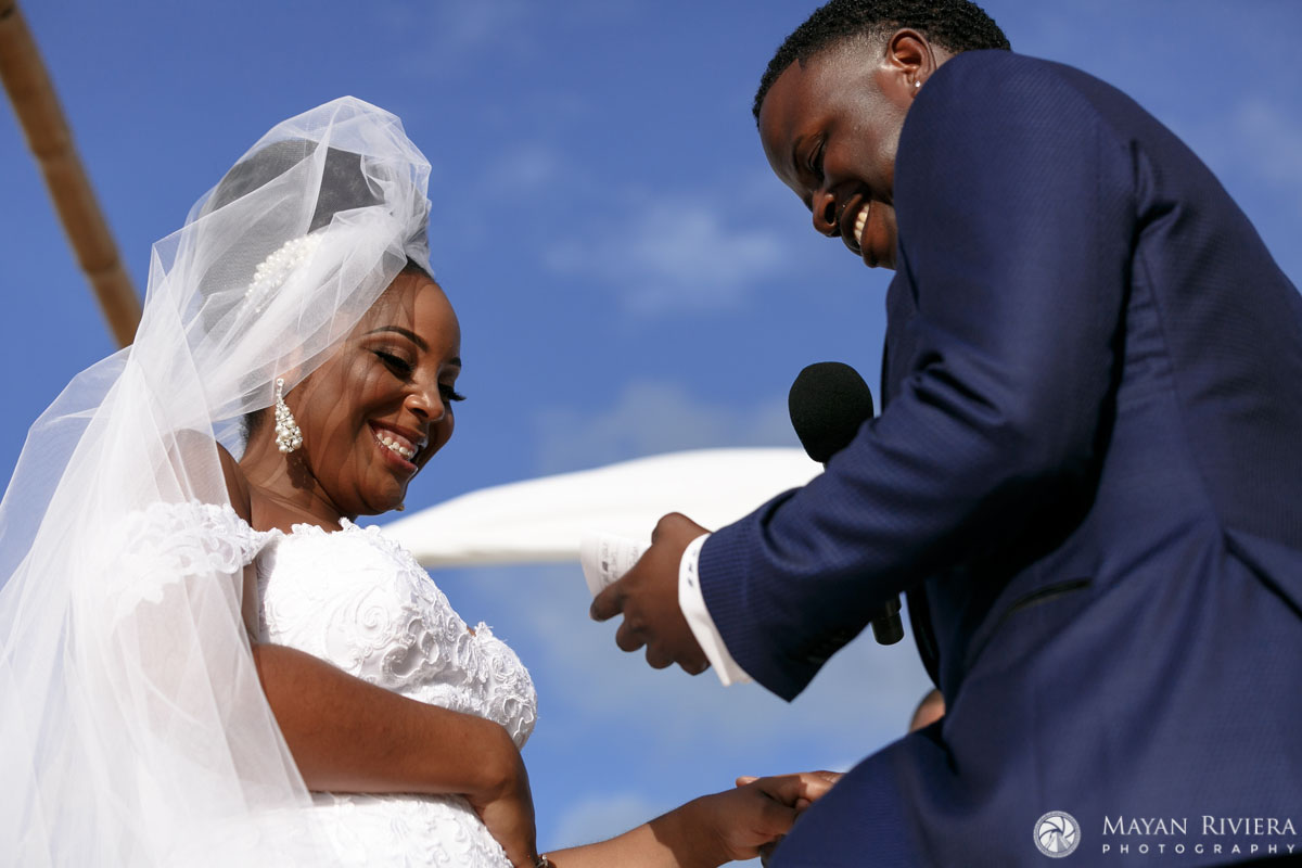 LaughingWeddingCoupleAtCeremony