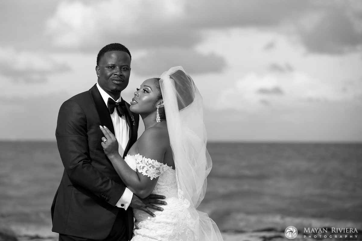 NewlywedsPoseOnBeach