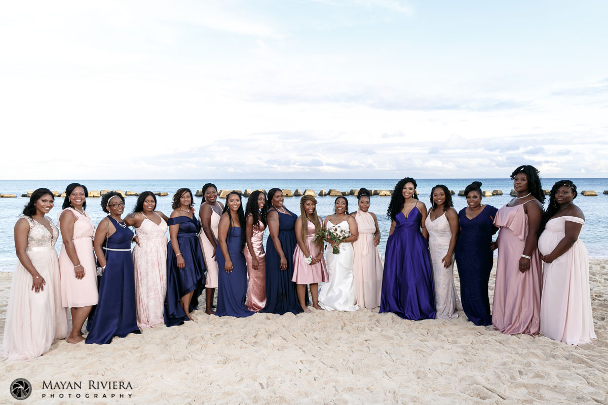 GenerationsBrideJamiePosesWithLadiesOnBeach