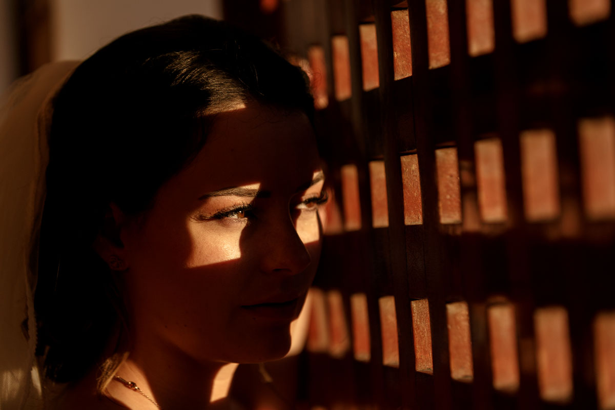 BridesEyesShineInSunsetGlow