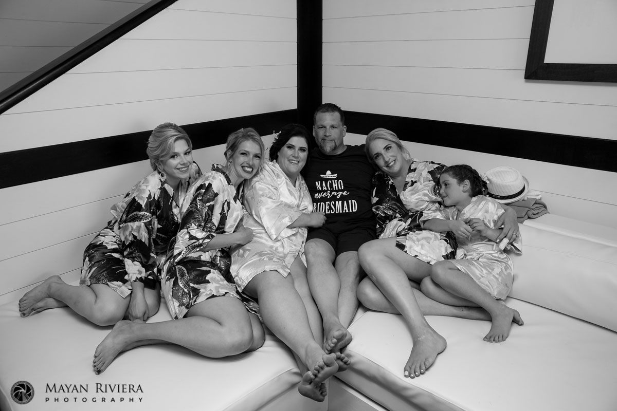 WeddingPartyRelaxesOnCouch