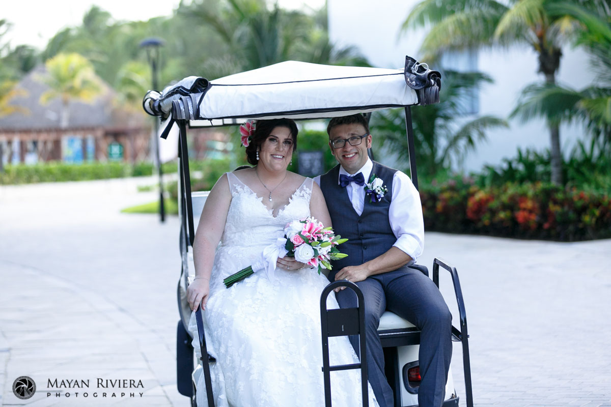 NewlywedsRideOnGolfCart