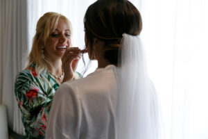 HelpingBrideMichelleGetReady