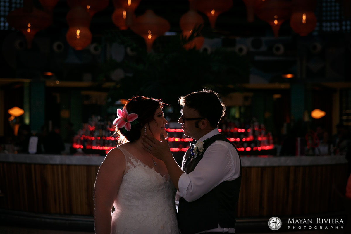 NewlywedsembraceInLounge