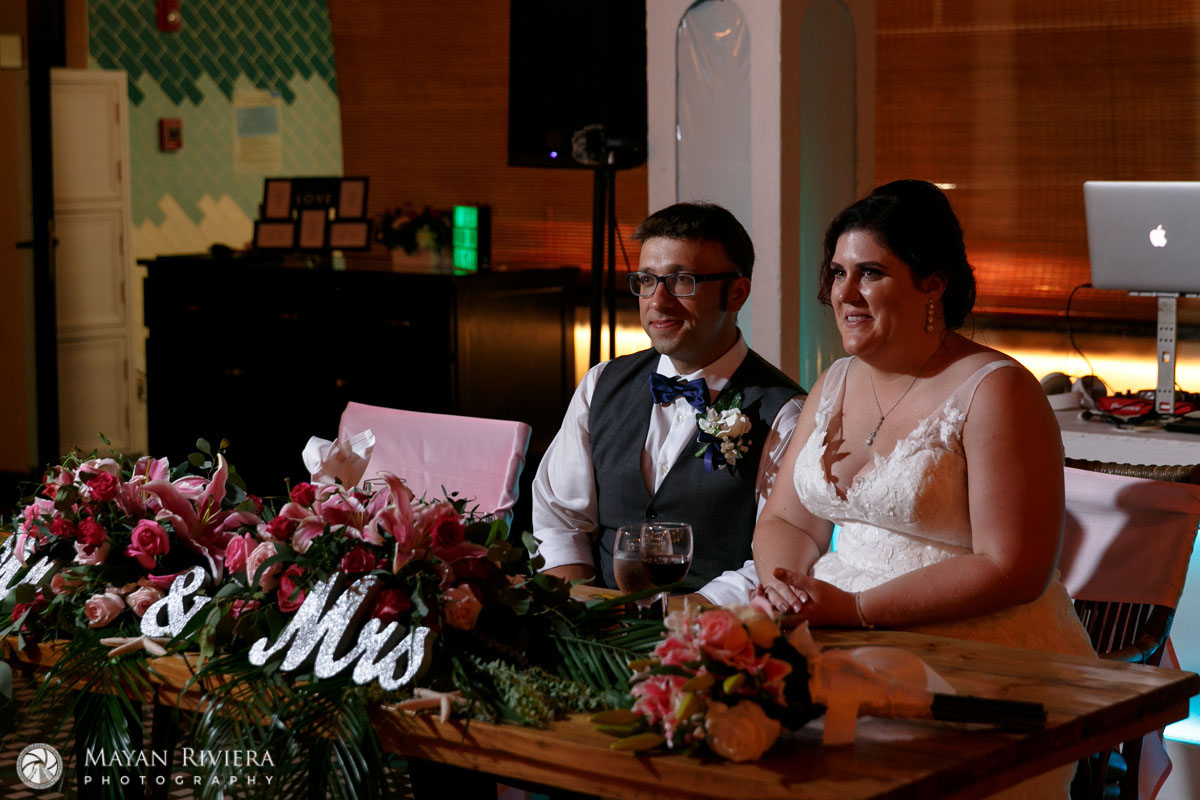 NewlywedsSmileAtSpeeches