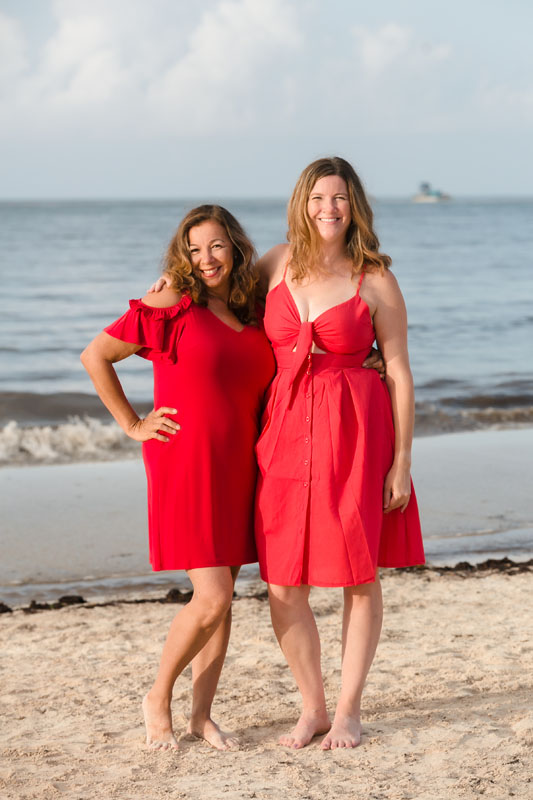 SmilingSistersPoseOnPuntaEsmeraldaBeach