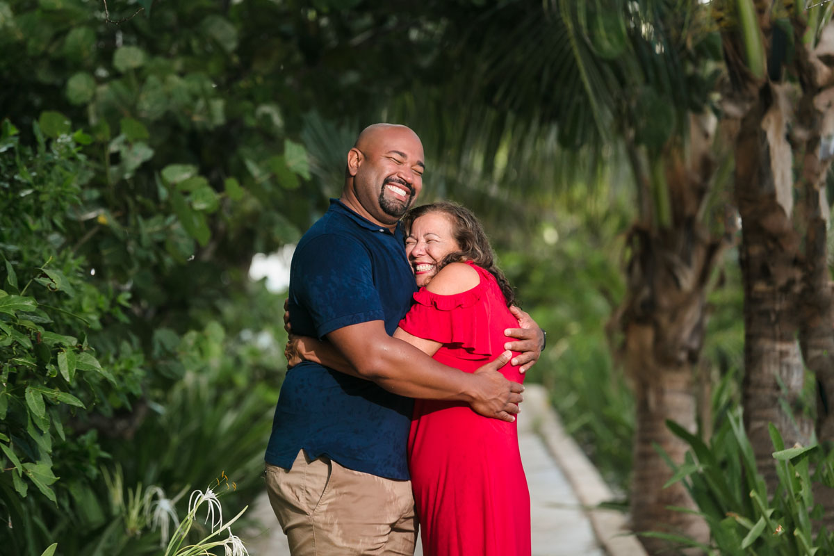 RyannAndSisterInLawHugOnJunglePathway