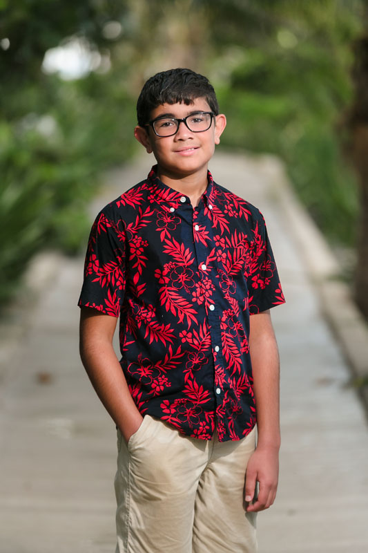 SmilingSonPosesOnJunglePathway