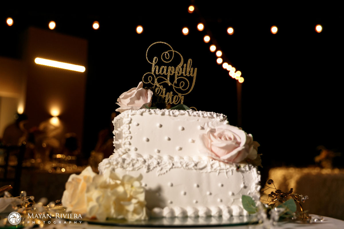 WeddingCakeWithHappyTopper