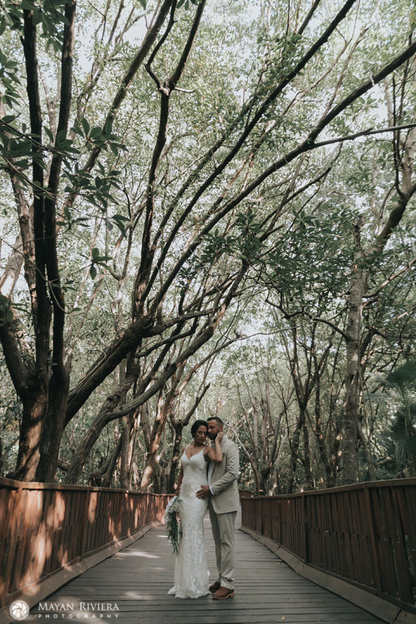 AzulFivesWeddingCouplePoseOnWalkway