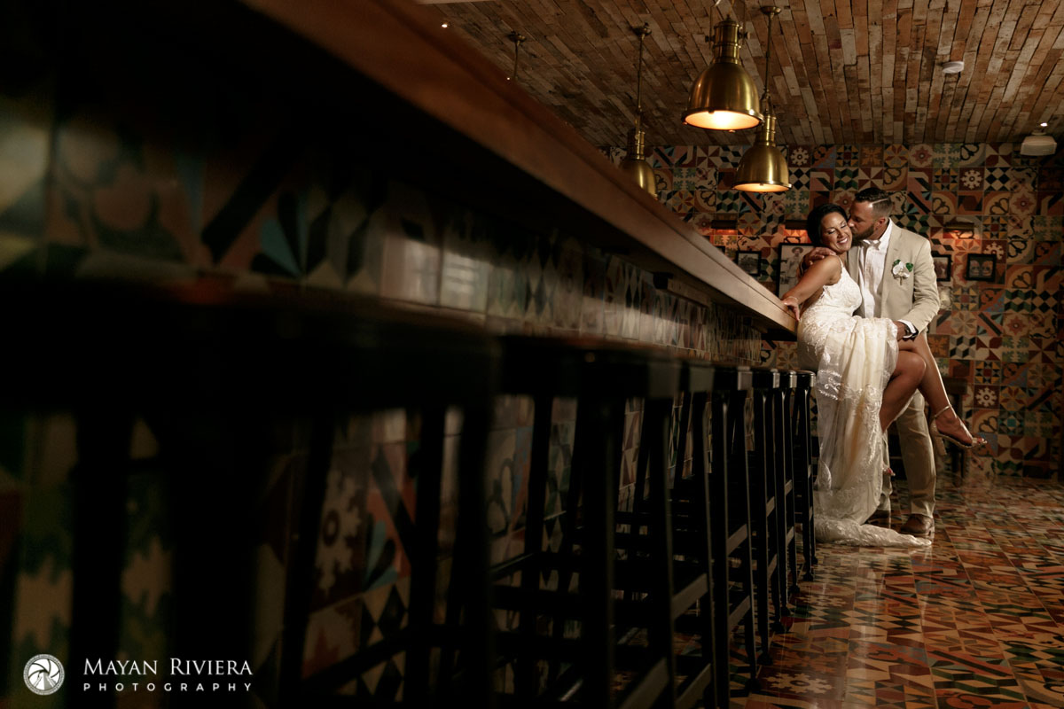 AzulFivesWeddingCouplePoseInLounge